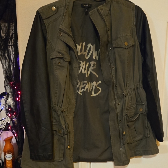 Torrid Utility Jacket in Olive and Black - Picture 1 of 5